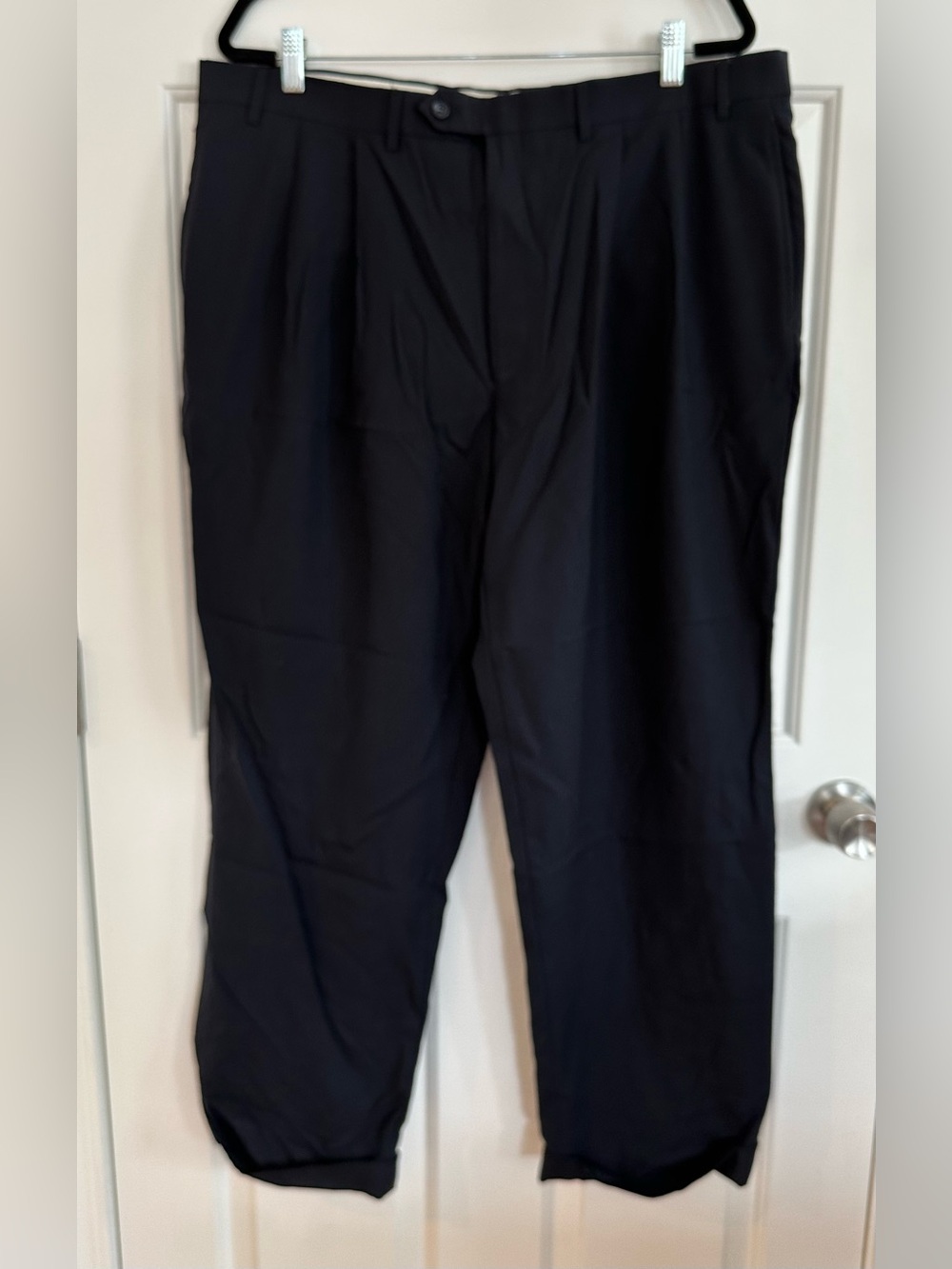 LAUREN Ralph Lauren Total Comfort Mens Dark Navy Pleated Dress Pants 40 X 30 EUC